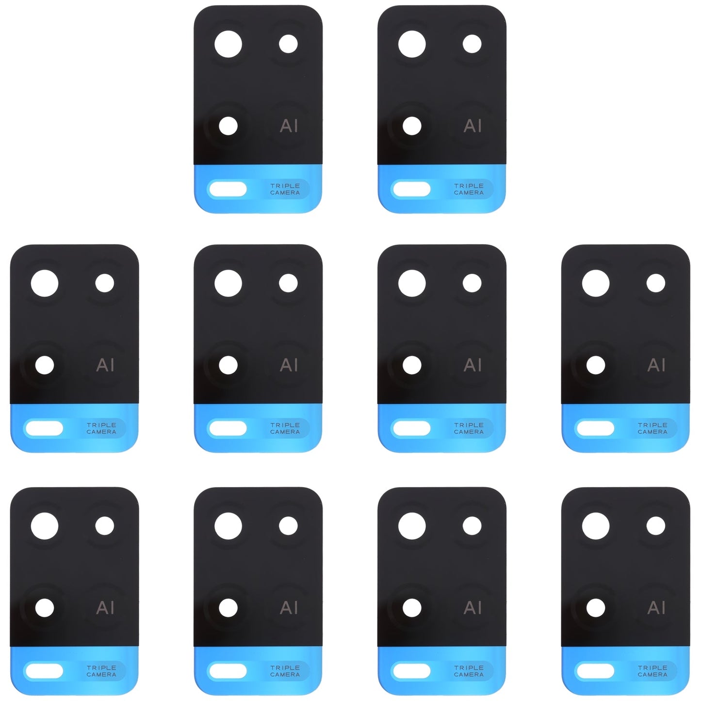 For OPPO A54 4G 10 PCS Back Camera Lens (Blue)