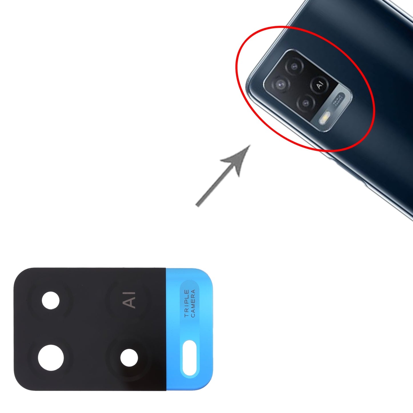 For OPPO A54 4G 10 PCS Back Camera Lens (Blue)