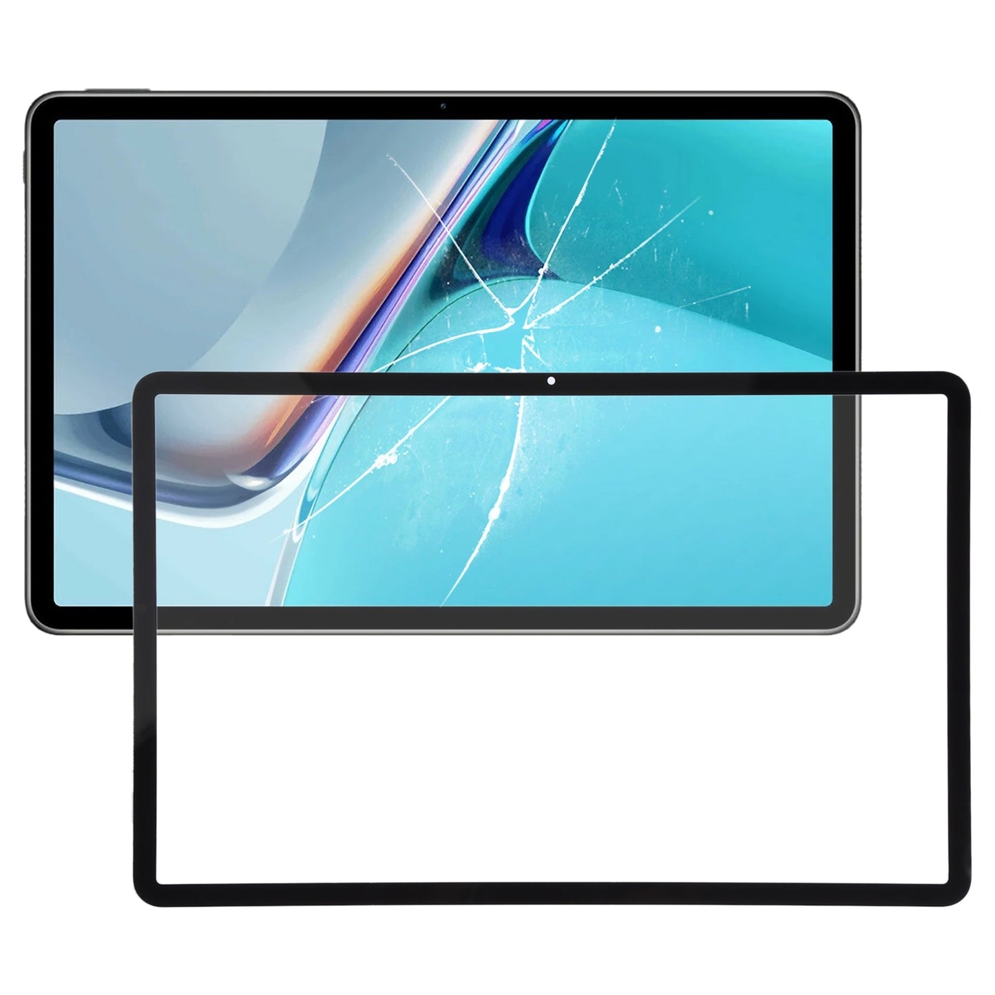For Huawei MatePad 11 2021 DBY-W09 DBY-AL00 Front Screen Outer Glass Lens (Black)
