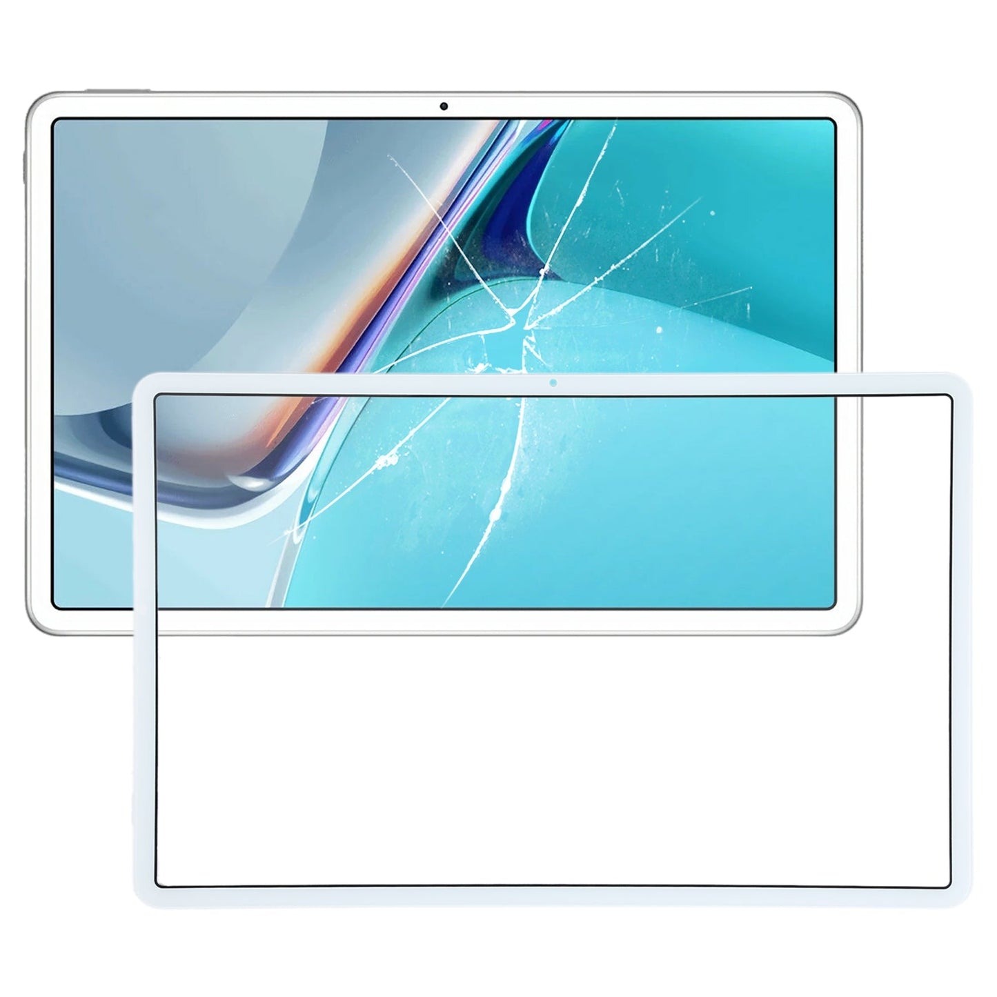 For Huawei MatePad 11 2021 DBY-W09 DBY-AL00 Front Screen Outer Glass Lens (White)
