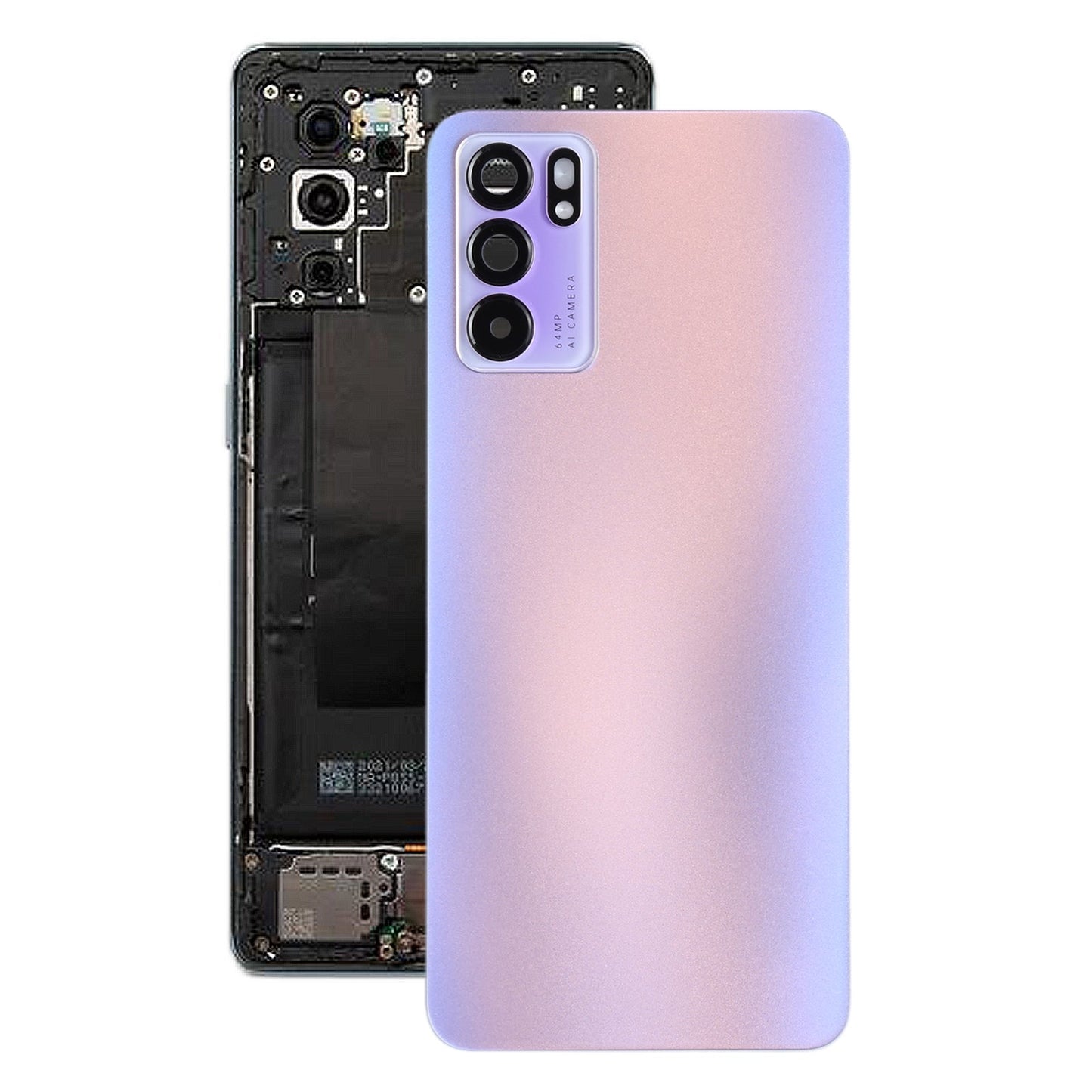 For OPPO Reno6 5G PEQM00, CPH2251 Original Battery Back Cover (Purple)