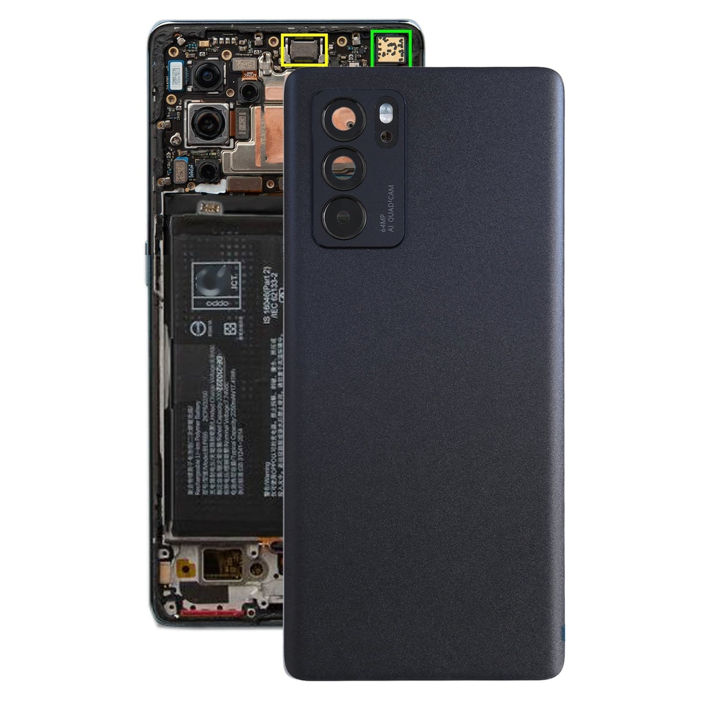 For OPPO Reno6 Pro 5G PEPM00, CPH2249 Original Battery Back Cover (Black)