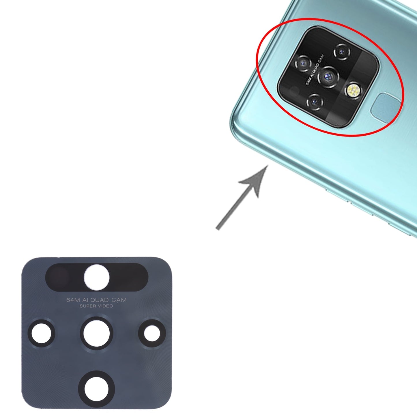 For Tecno Camon 16 / Camon 16 Premier CE7, CE7j, CE9h, CE9, CD6j 10pcs Back Camera Lens