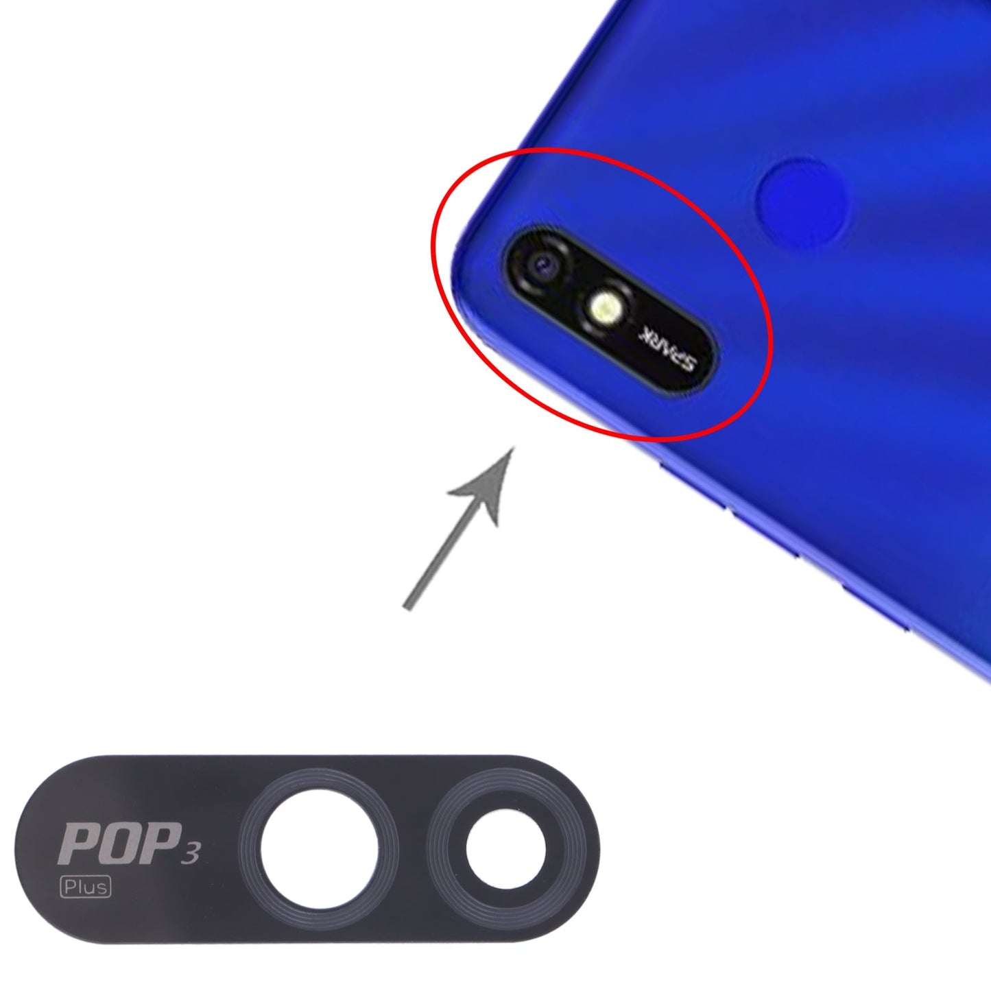 For Tecno Pop 3 Plus 10pcs Back Camera Lens