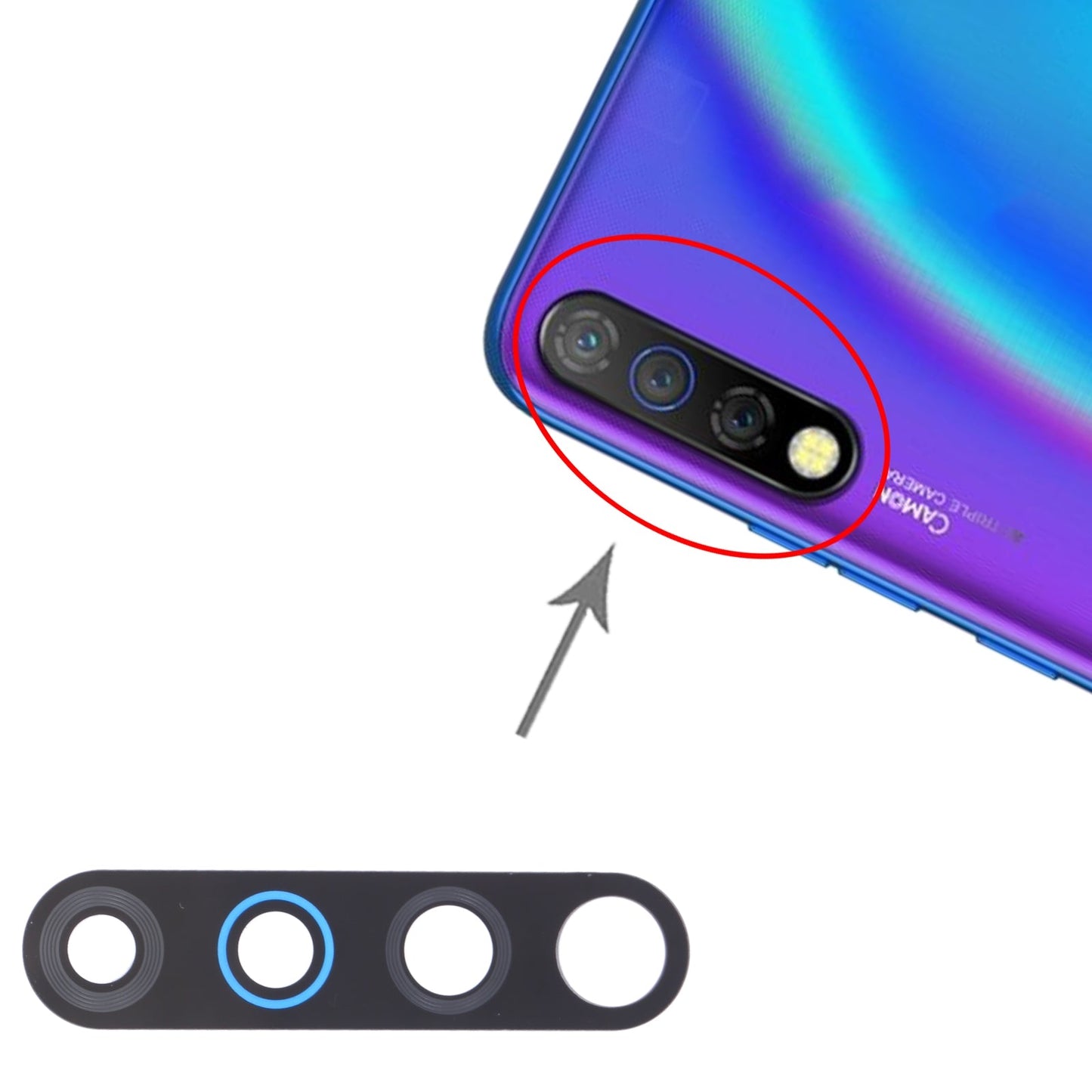 For Tecno Camon 12 CC7s 10pcs Back Camera Lens