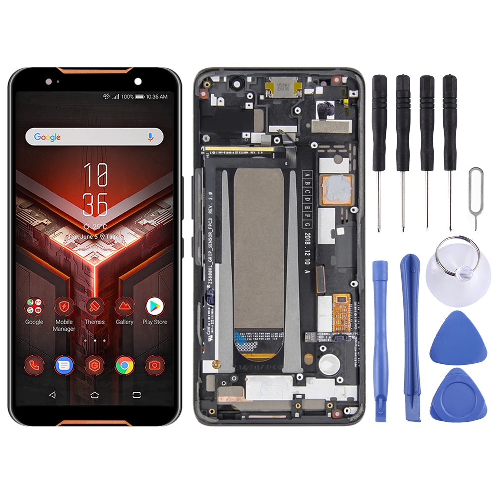 Original LCD Screen for Asus ROG Phone ZS600KL Z01QD Digitizer Full Assembly with Frame?Black)