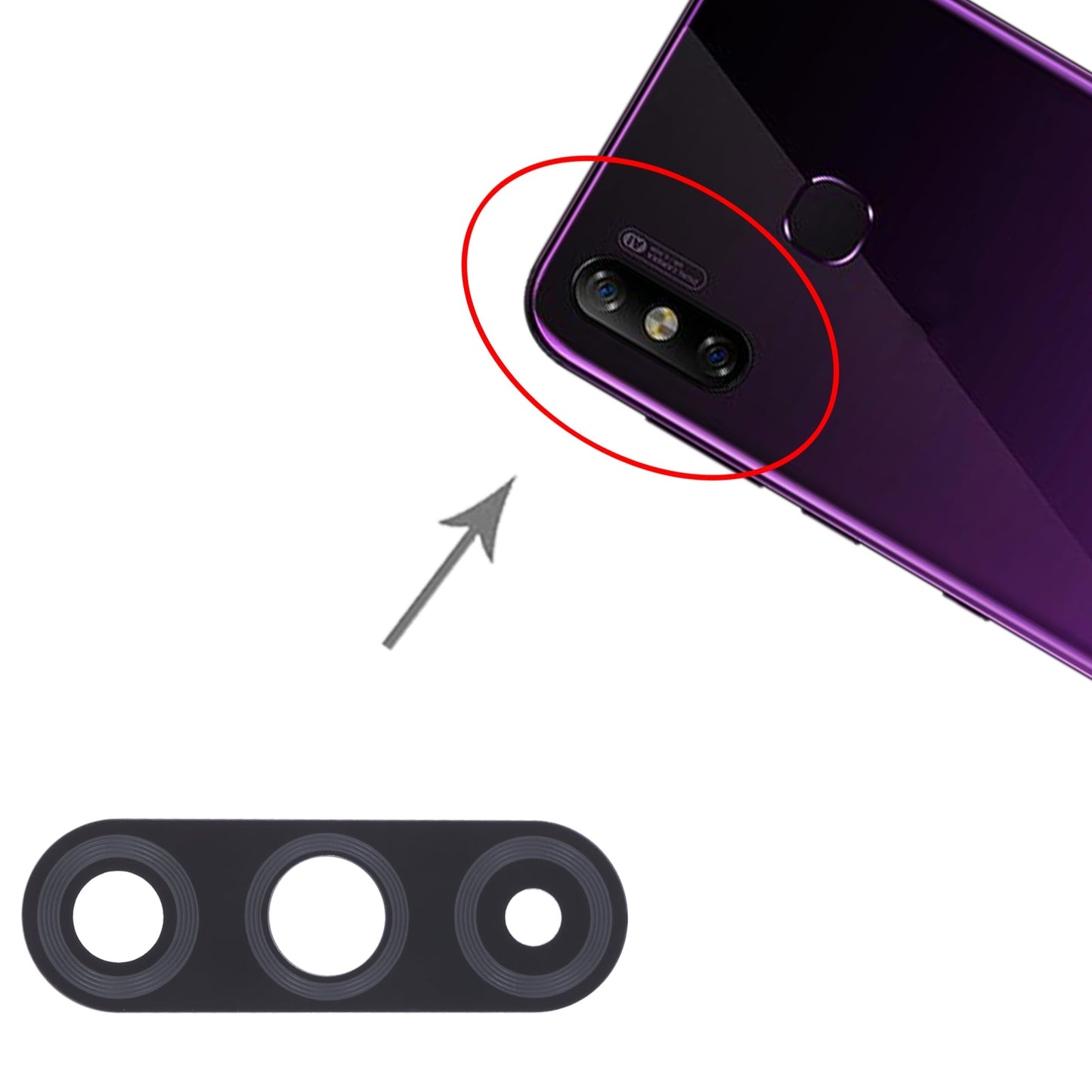 For Tecno Spark Go 2019 KC1 10pcs Back Camera Lens