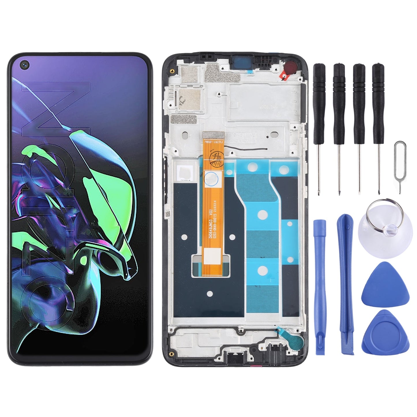 LCD Screen and Digitizer Full Assembly with Frame for OPPO Realme Narzo