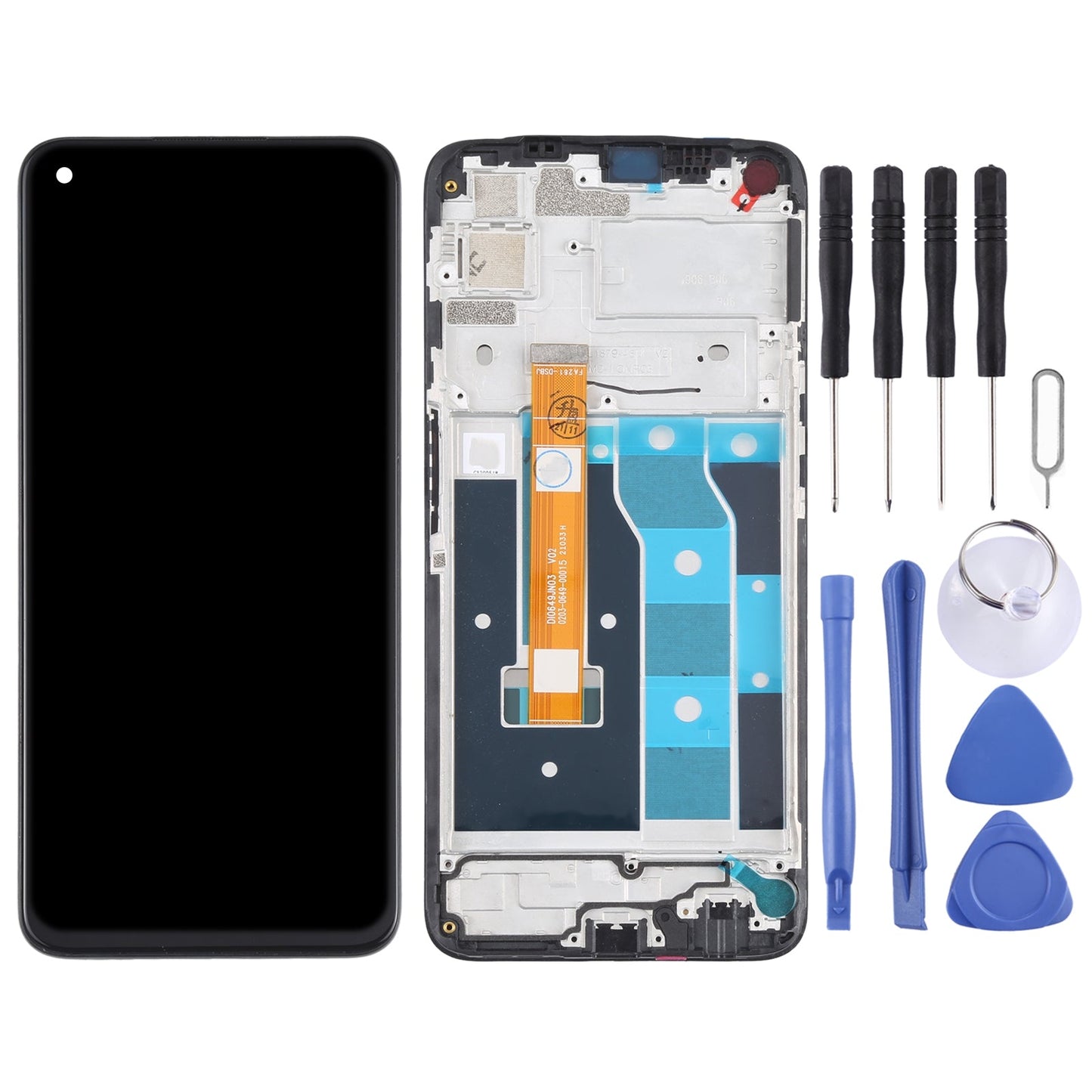 LCD Screen and Digitizer Full Assembly with Frame for OPPO Realme Narzo