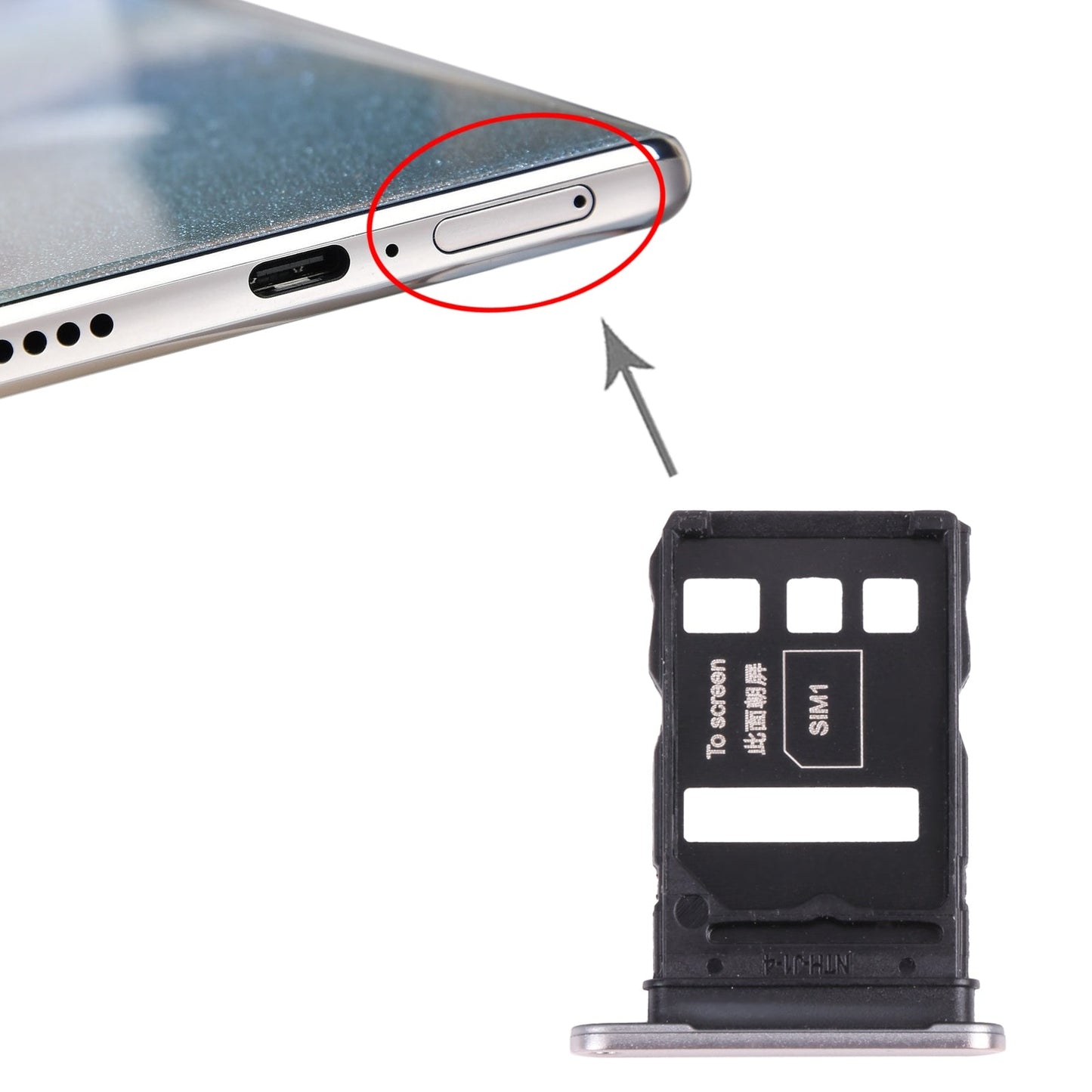 SIM Card Tray + SIM Card Tray for Honor 50 Pro (Silver)