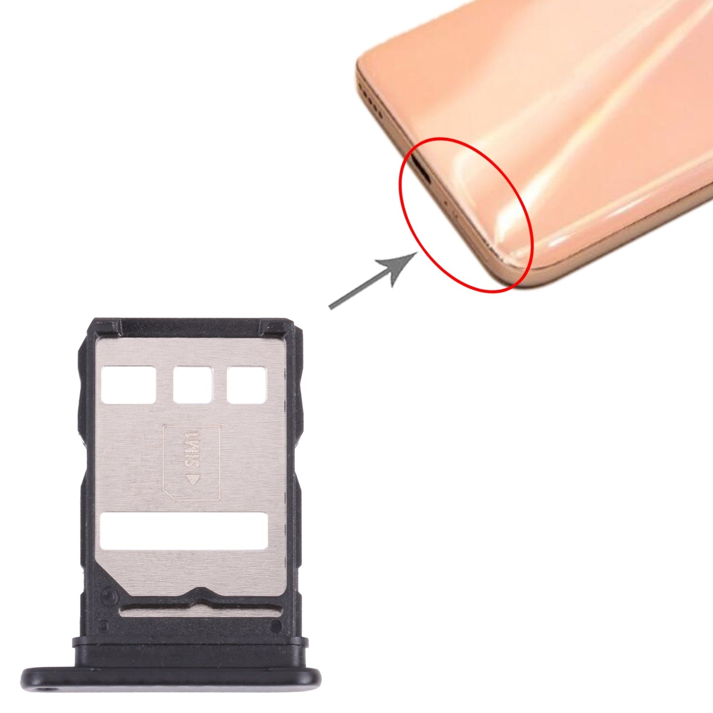 SIM Card Tray for Honor X20 SE(Black)