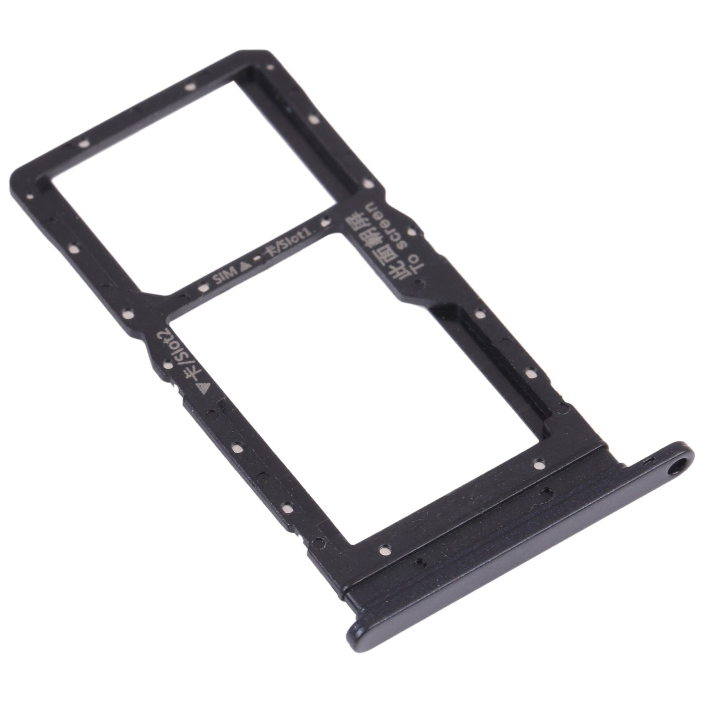 SIM Card Tray + SIM Card Tray / Micro SD Card Tray for Honor play 5T (Black)