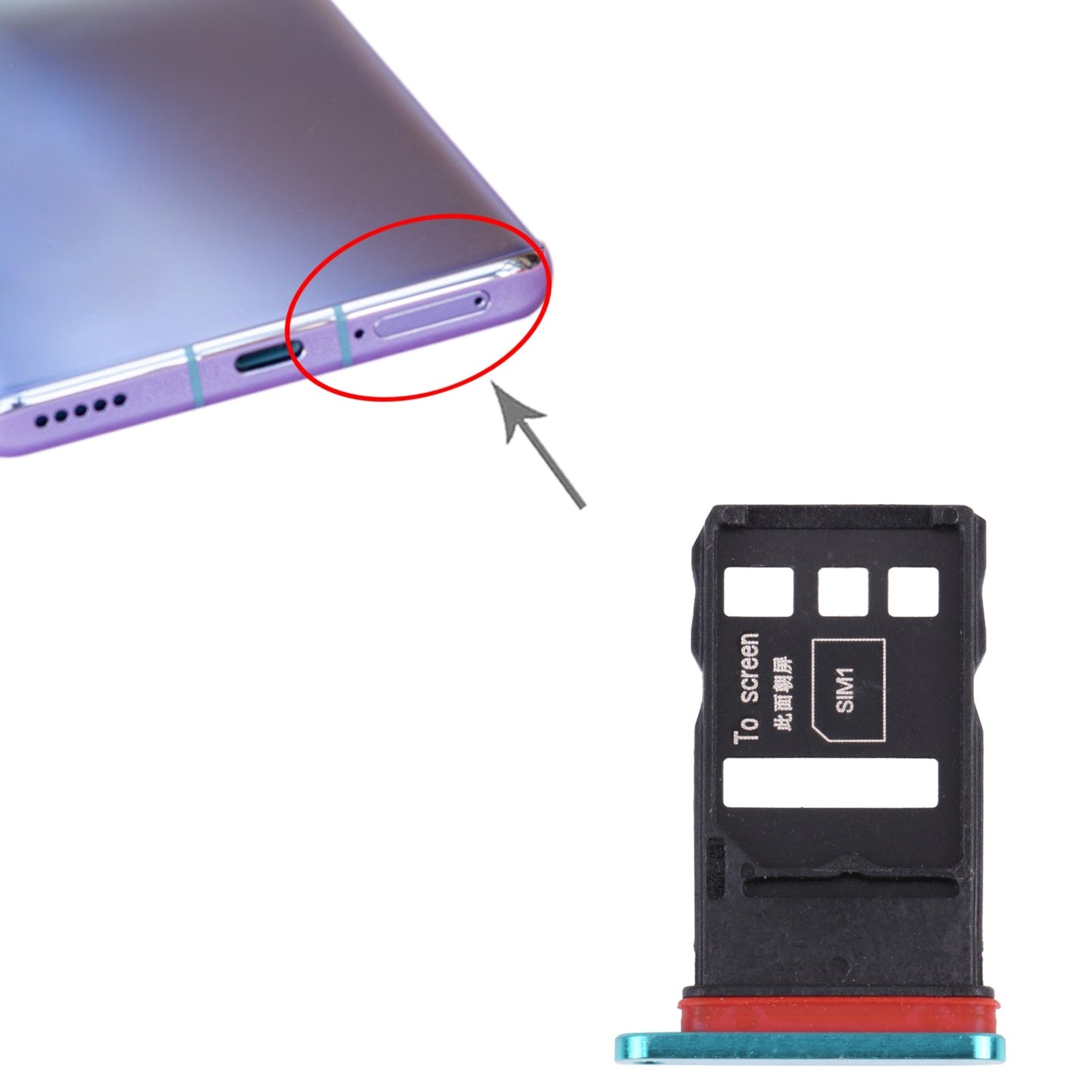 SIM Card Tray + SIM Card Tray for Honor 30 Pro+(Green)