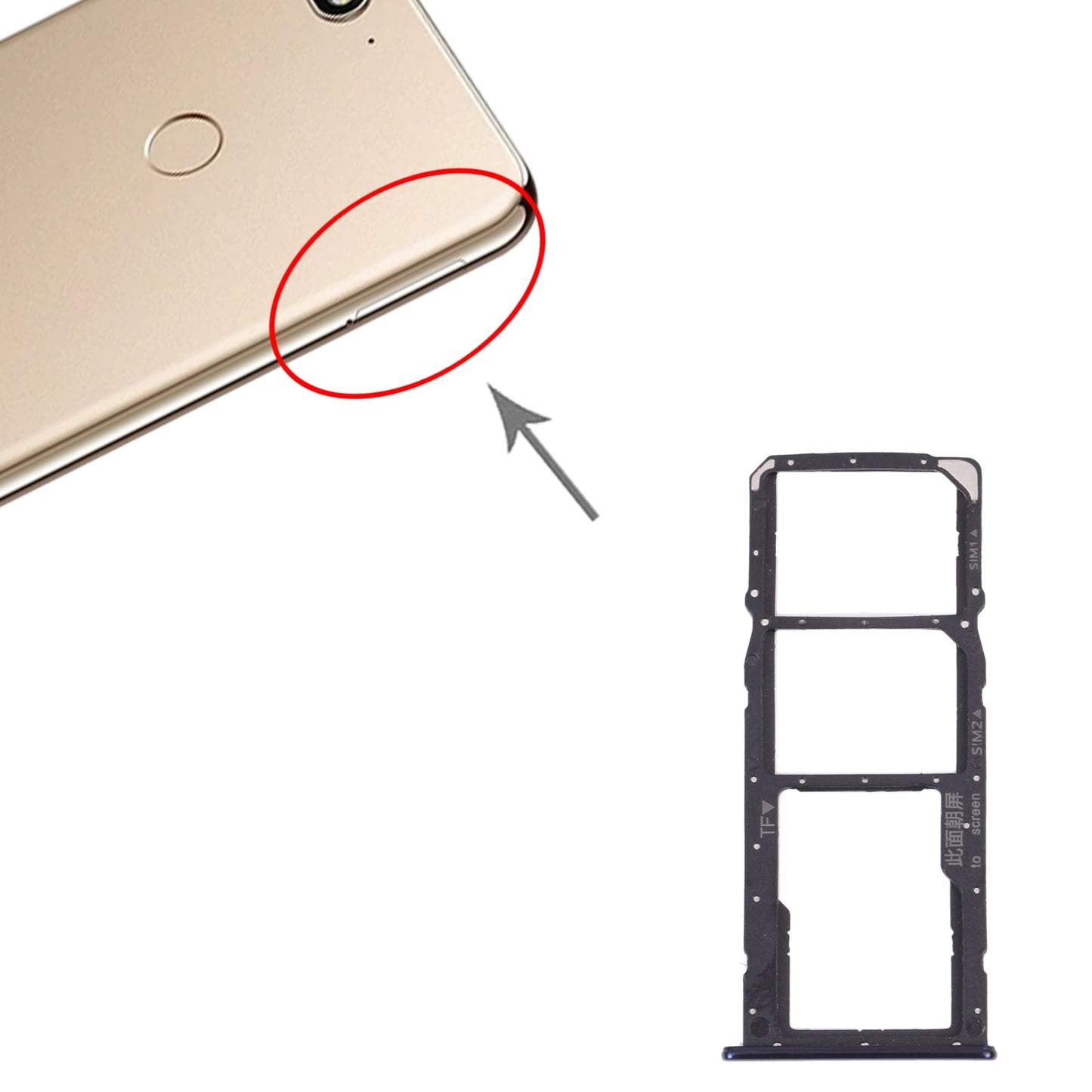 SIM Card Tray + SIM Card Tray + Micro SD Card Tray for Huawei Enjoy 8 (Blue)