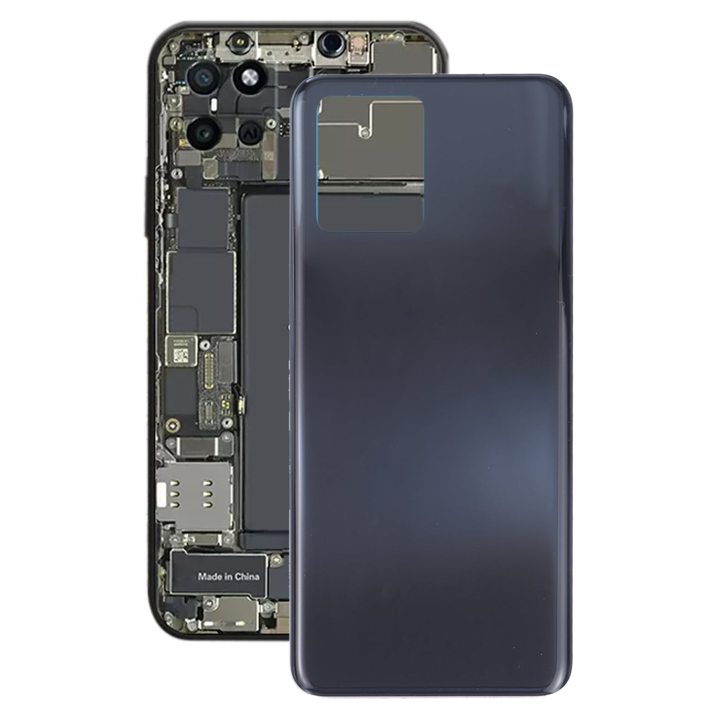 For OPPO Realme 8 Battery Back Cover (Black)