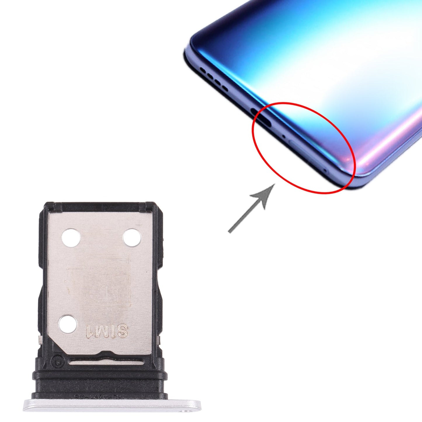 For OPPO Realme X7 RMX2176 SIM Card Tray + SIM Card Tray (Silver)