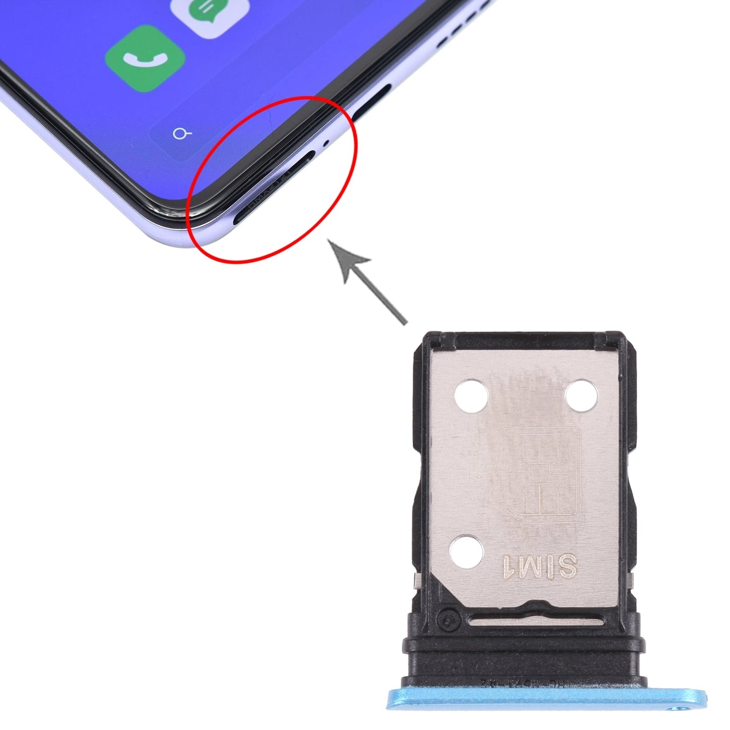 For OPPO Realme X7 Pro RMX2121 RMX2111 SIM Card Tray + SIM Card Tray (Blue)