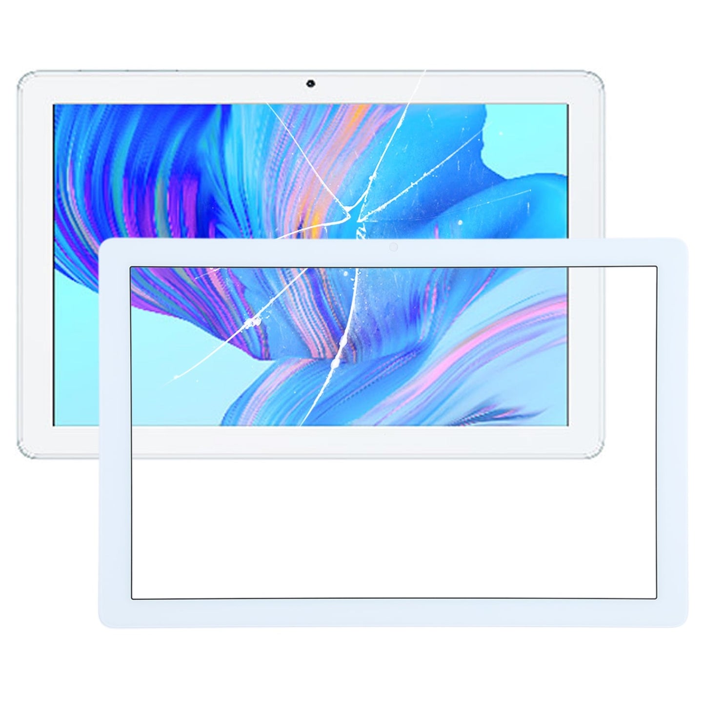 For Honor Pad X6 AGR-W09 AGR-WL09 Front Screen Outer Glass Lens (White)