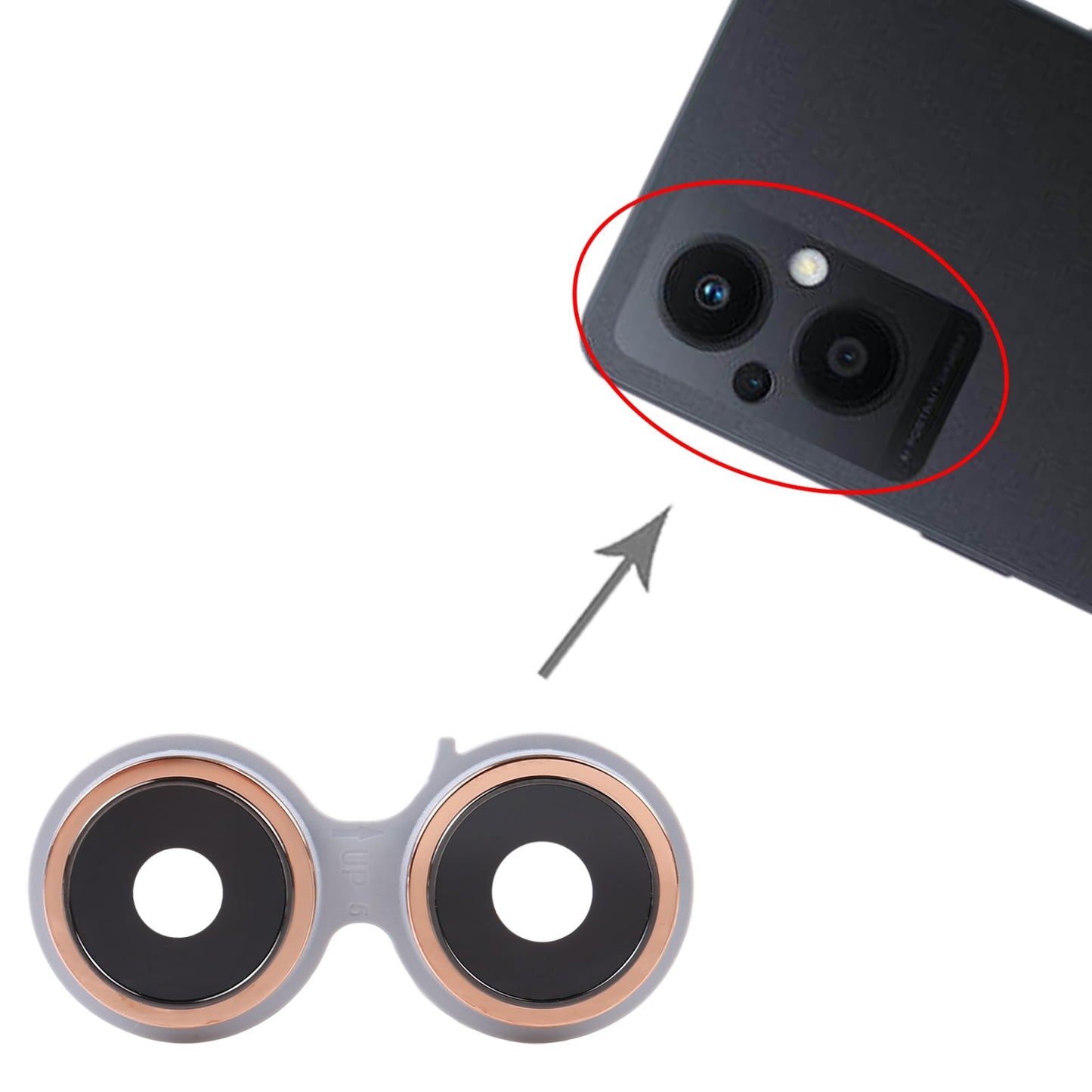 For OPPO Reno8 Lite 5G Original Camera Lens Cover (Gold)