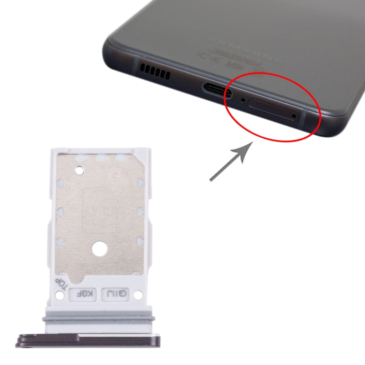 For Samsung Galaxy S21 FE 5G SM-G990B Original SIM Card Tray + SIM Card Tray (Black)