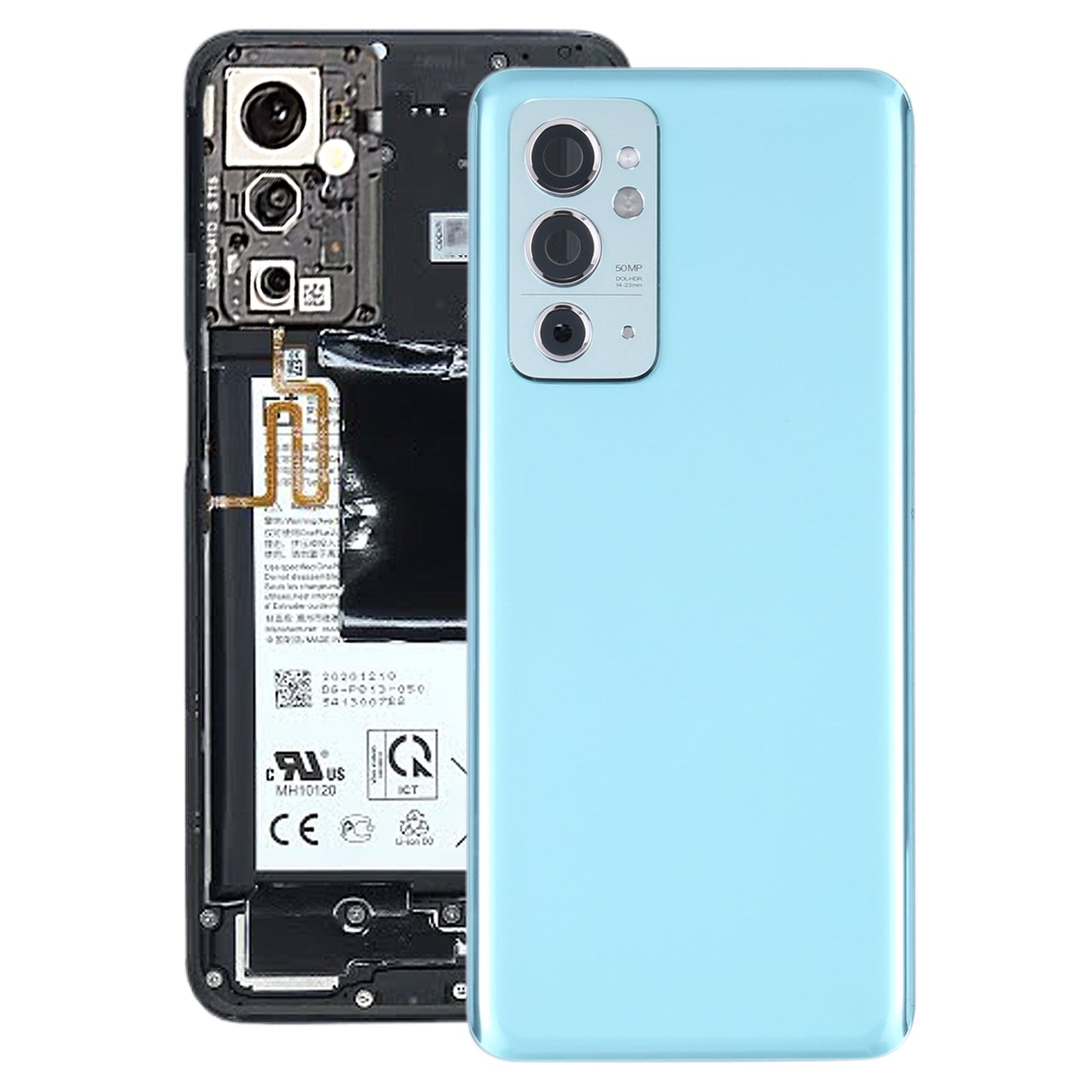 For OnePlus 9RT 5G MT2110 MT2111 Original Glass Battery Back Cover with Camera Lens (Blue)
