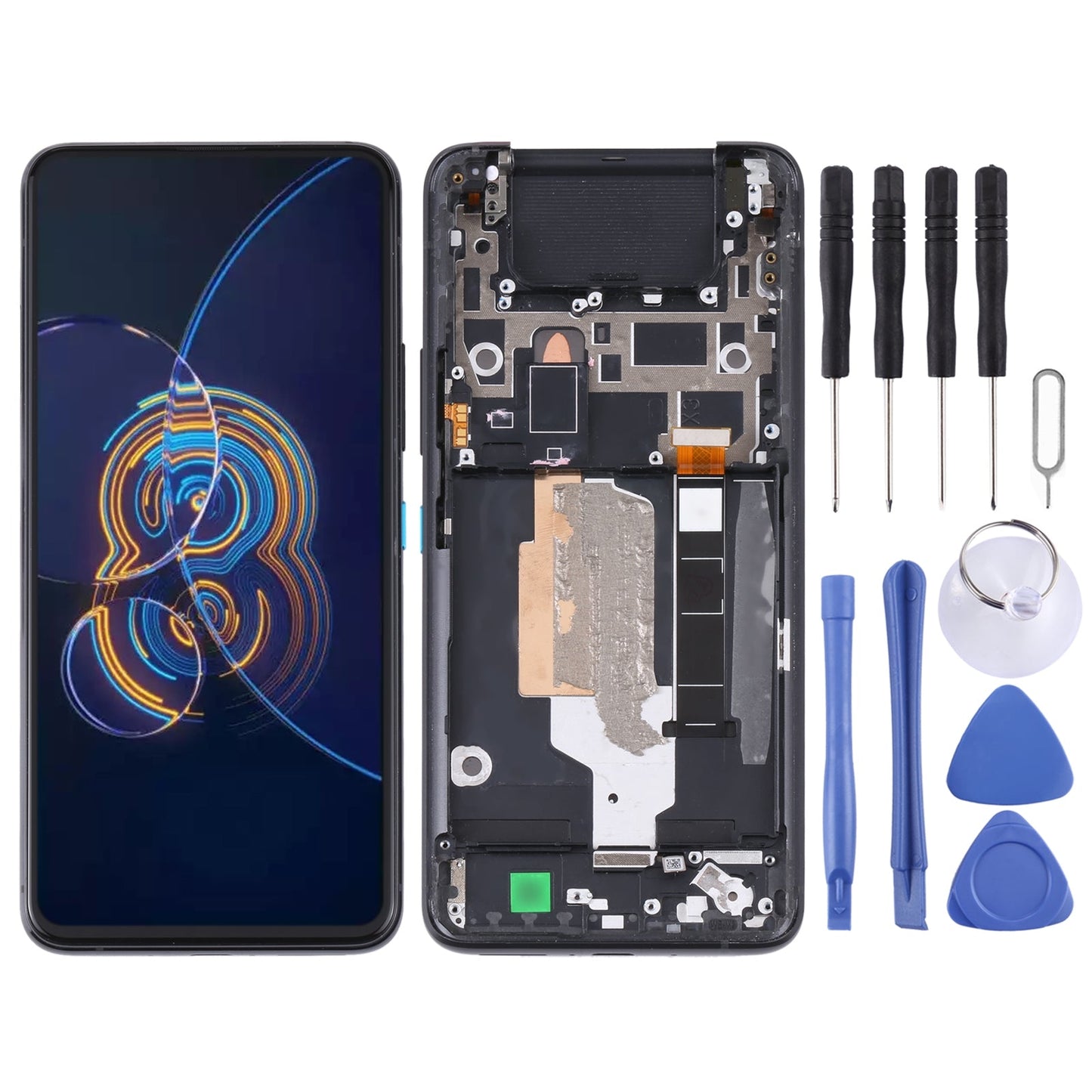 Original LCD Screen for Asus Zenfone 8 Flip ZS672KS Digitizer Full Assembly with Frame?Black)