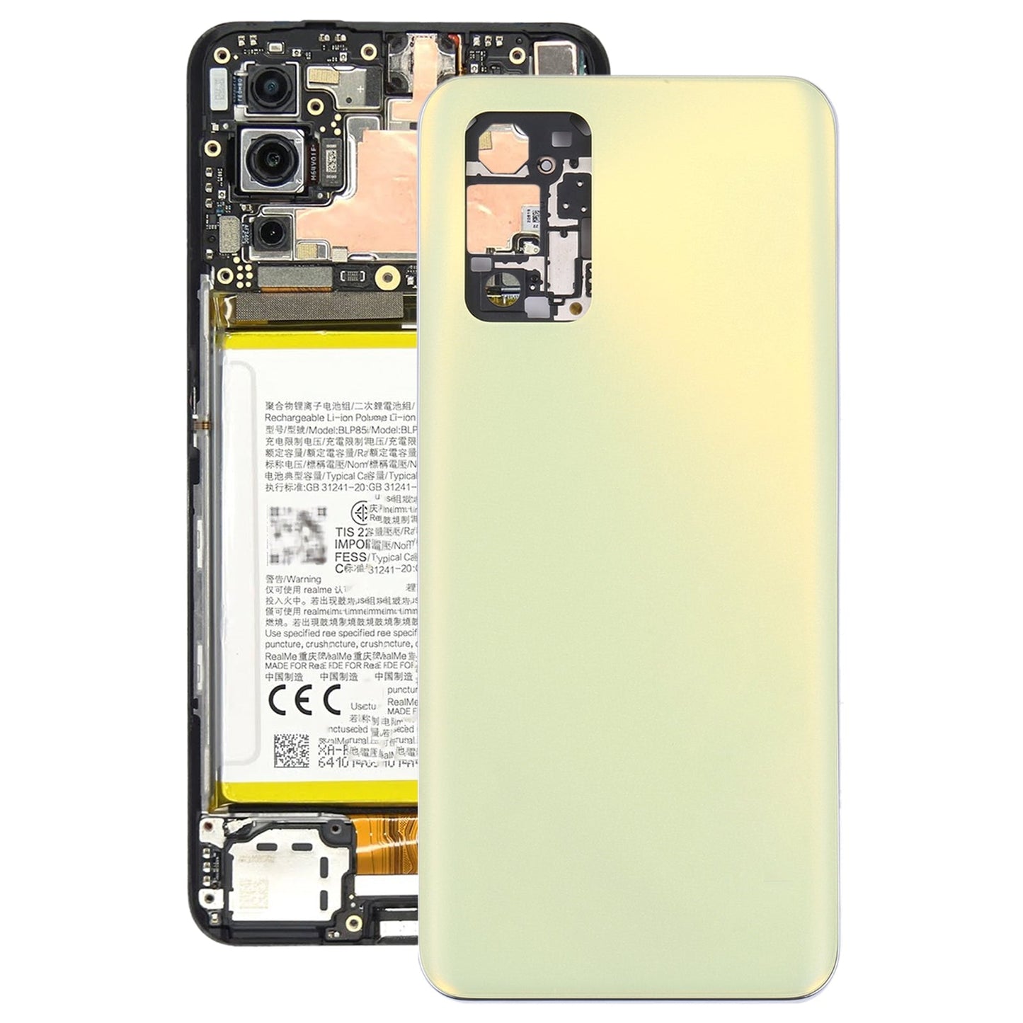 For OPPO Realme Q3 Pro 5G / Realme Q3 Pro Carnival Original Battery Back Cover + Middle Frame (Yellow)