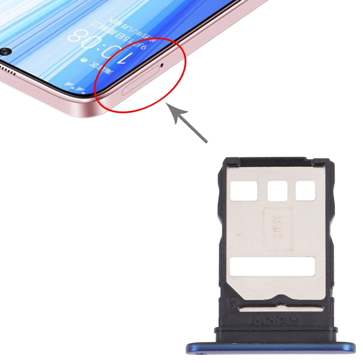 SIM Card Tray + SIM Card Tray for Honor X30 5G (Blue)