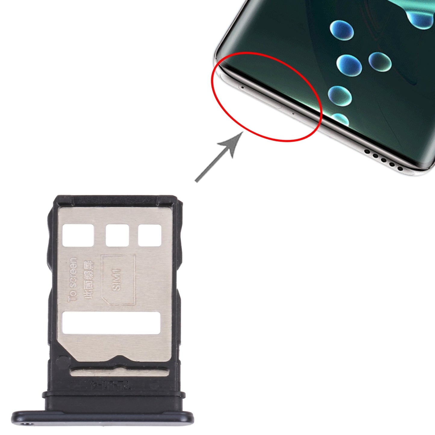 SIM Card Tray + SIM Card Tray for Honor 60 (Black)