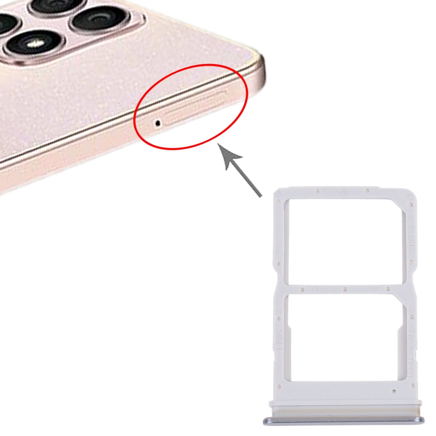 SIM Card Tray + SIM Card Tray for Honor X30i(Silver)