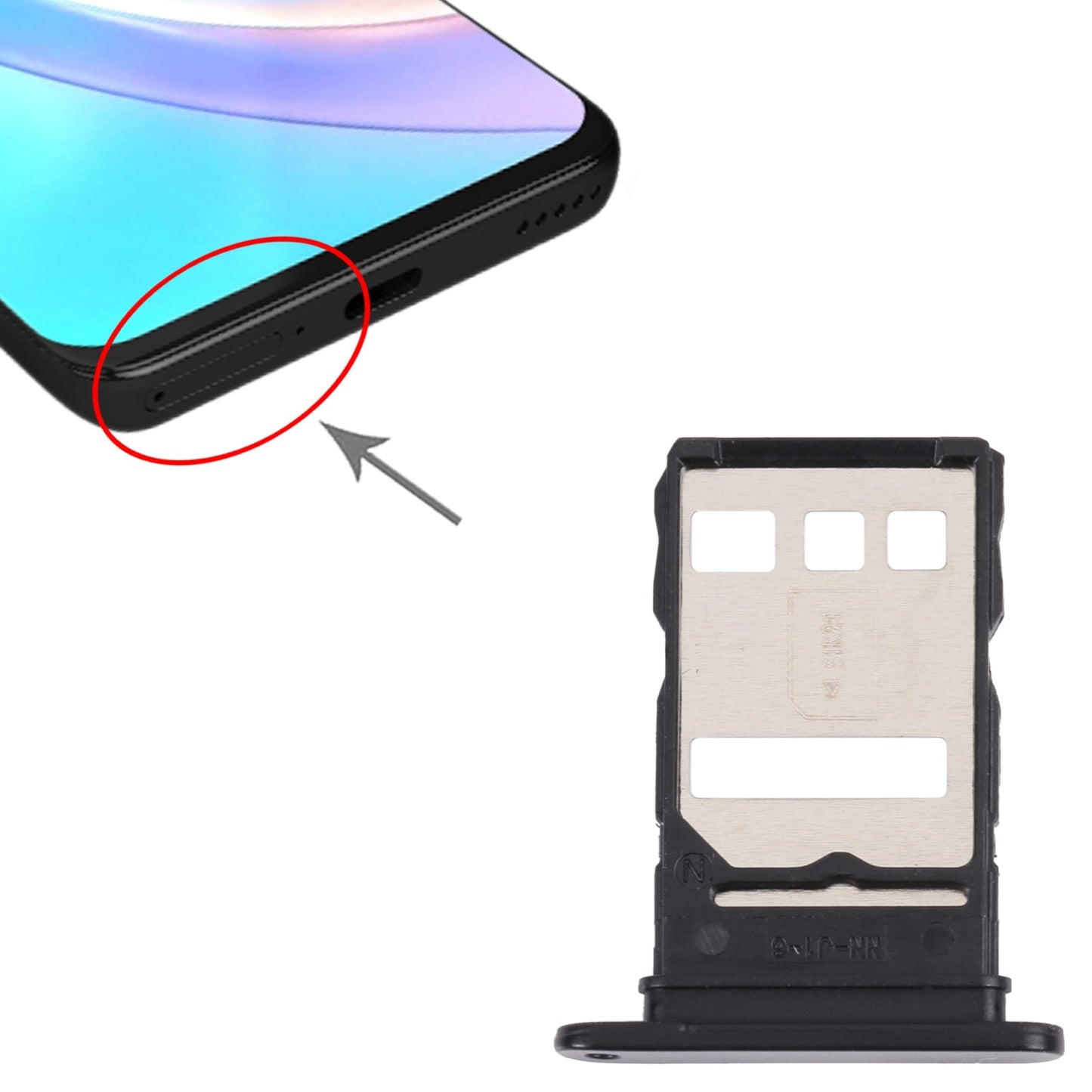 SIM Card Tray + SIM Card Tray for Honor 50 Lite(Black)