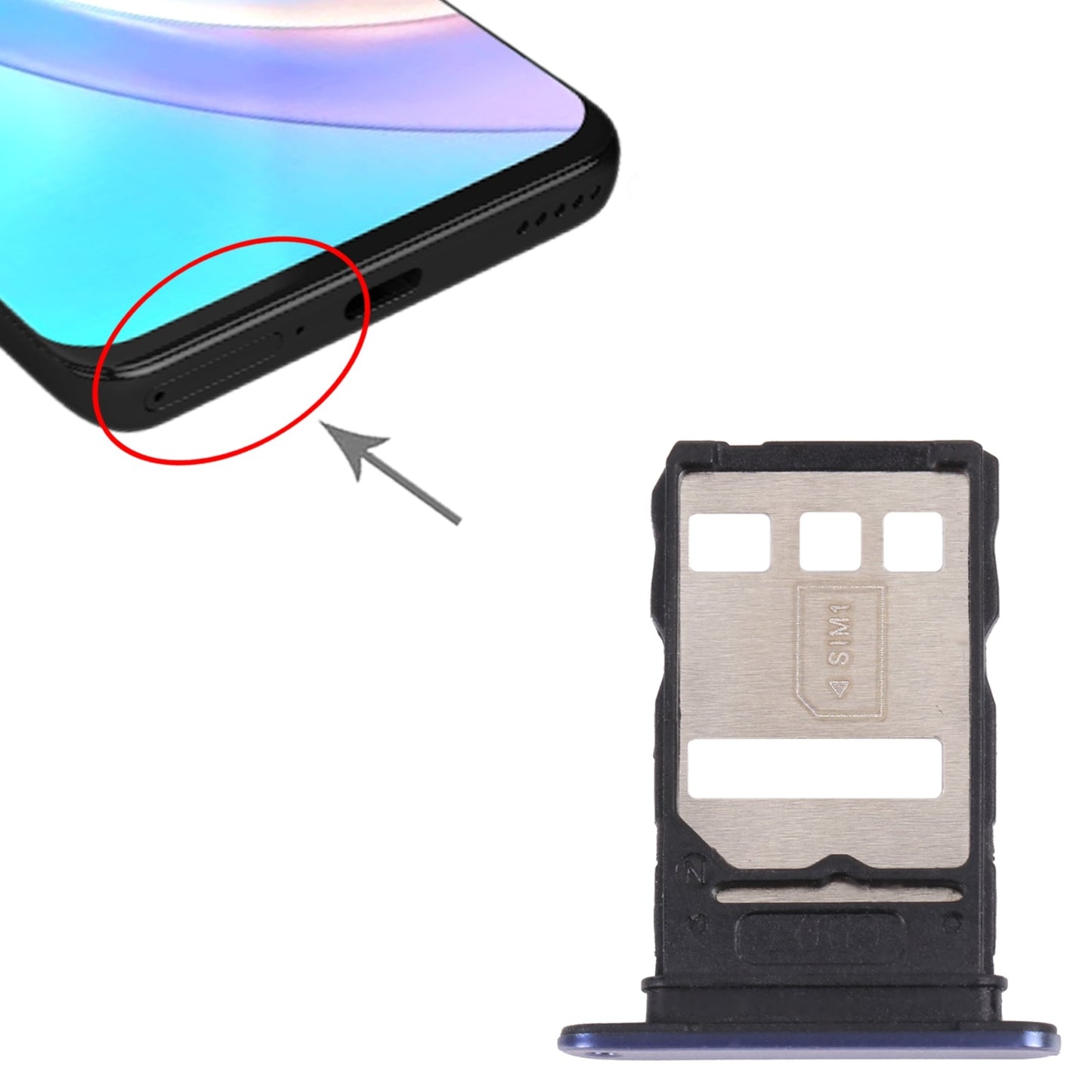 SIM Card Tray + SIM Card Tray for Honor 50 Lite(Purple)