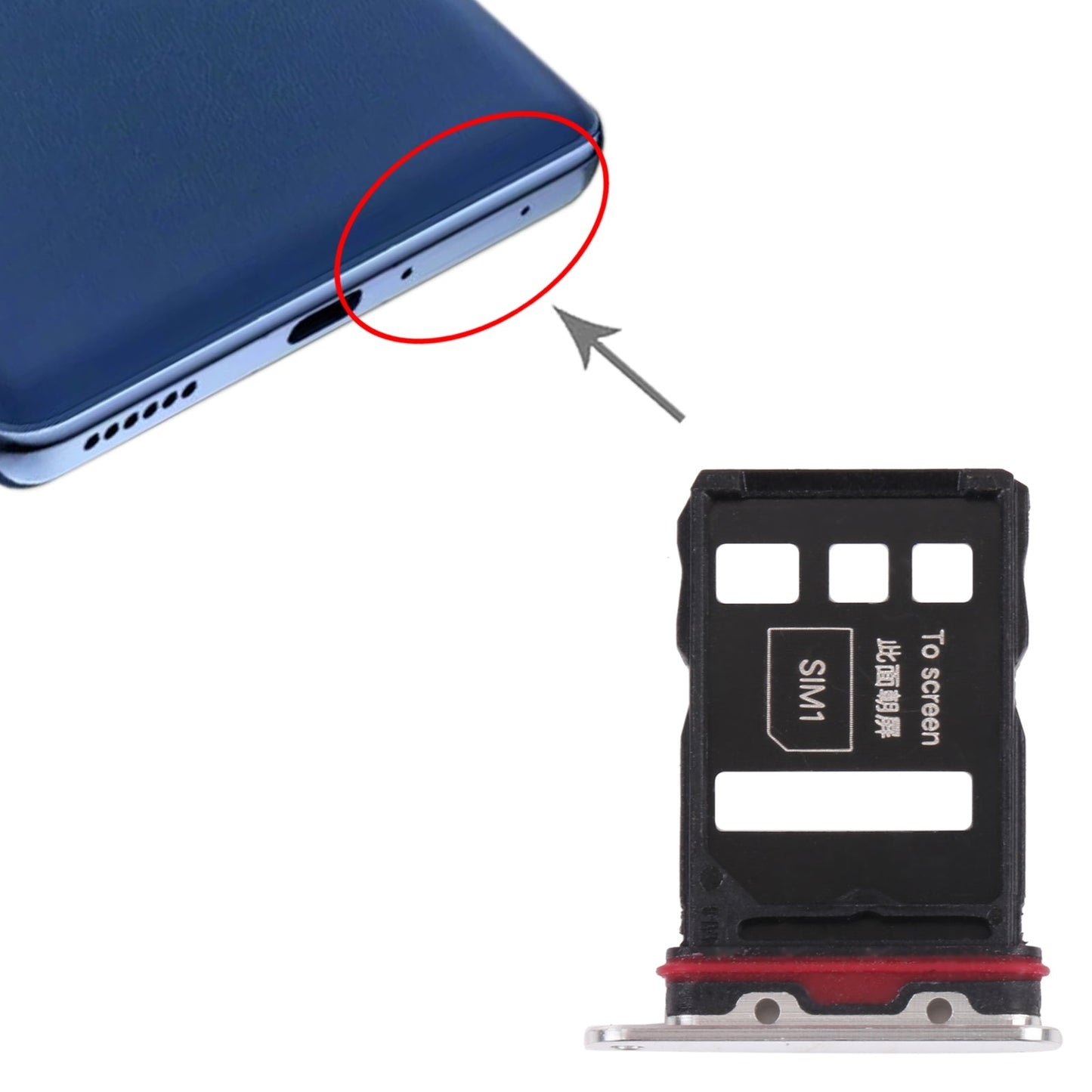 SIM Card Tray + SIM Card Tray for Honor Magic3 (Silver)