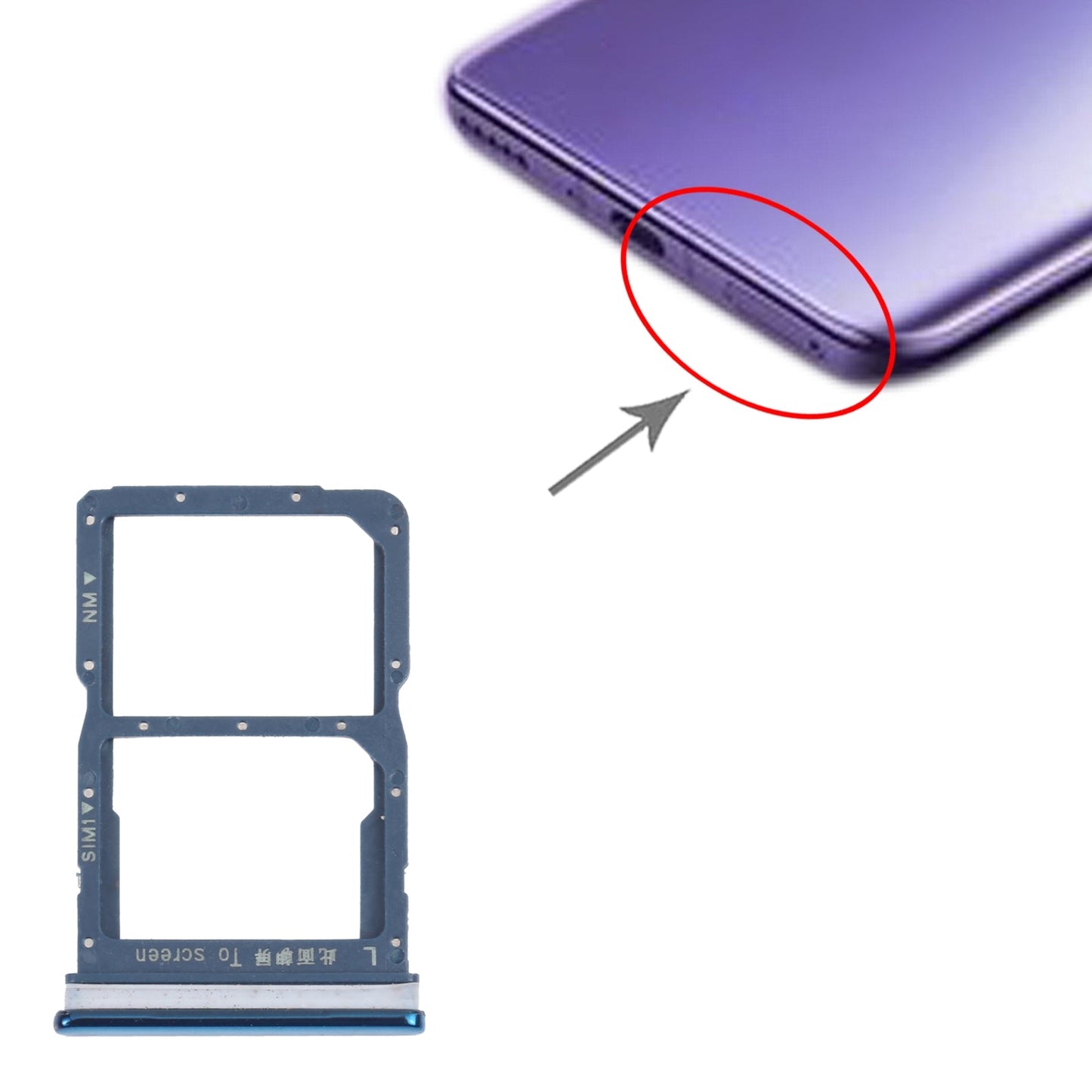 SIM Card Tray + NM Card Tray for Honor 30i (Green)