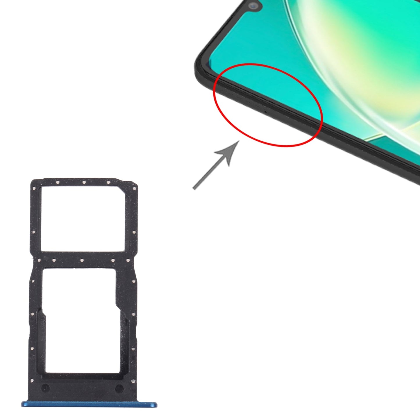 SIM Card Tray + SIM Card Tray / Micro SD Card Tray for Huawei Nova Y60 (Blue)