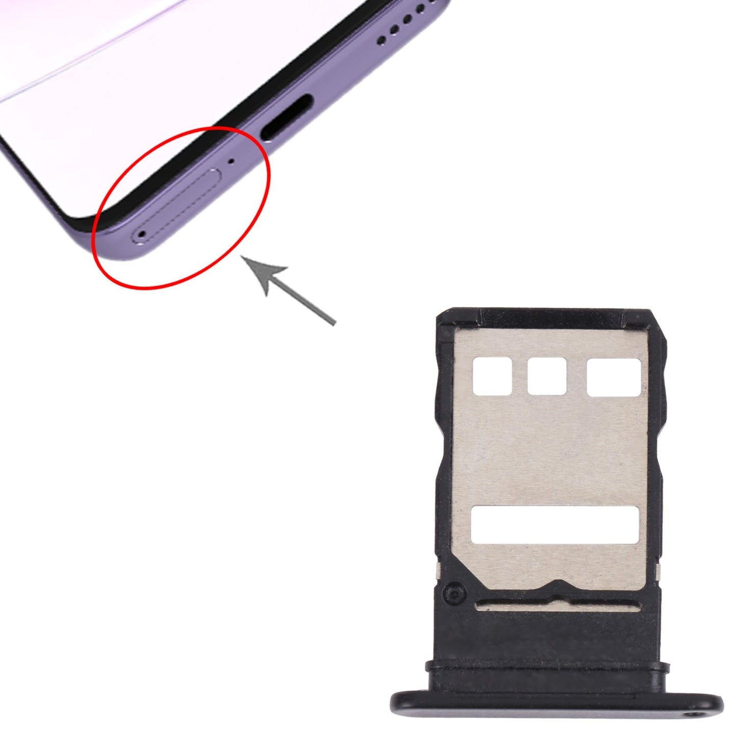 SIM Card Tray for Huawei Nova 8i(Black)