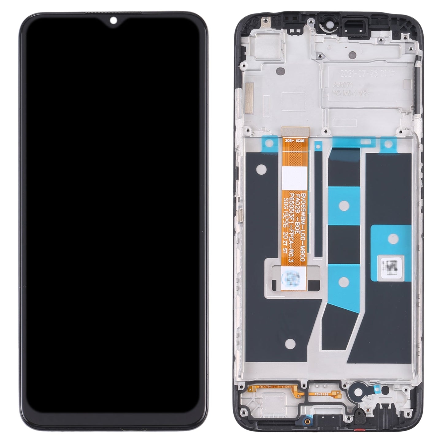 LCD Screen and Digitizer Full Assembly with Frame for OPPO A16 / A16s / A54S