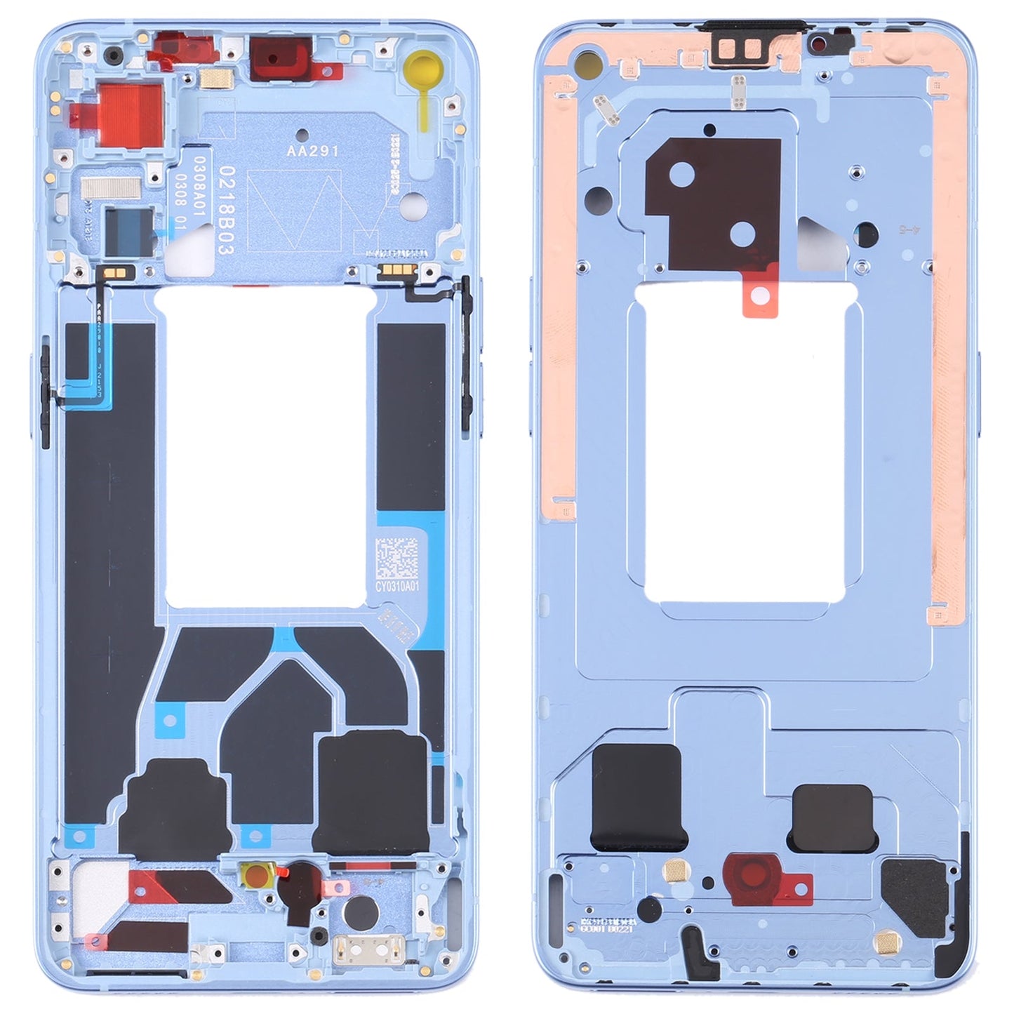 For OPPO Reno7 5G China PFJM10 Original Front Housing LCD Frame Bezel Plate (Blue)