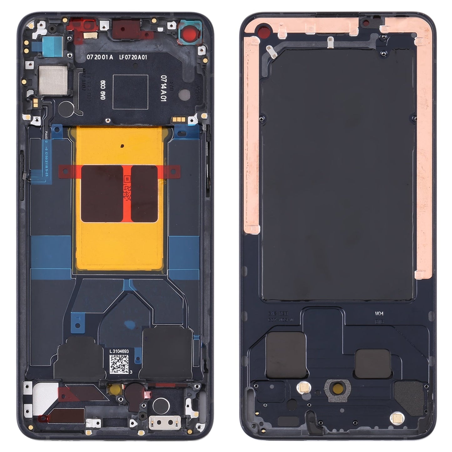 For OPPO Reno6 5G PEQM00 CPH2251 Original Front Housing LCD Frame Bezel Plate (Black)