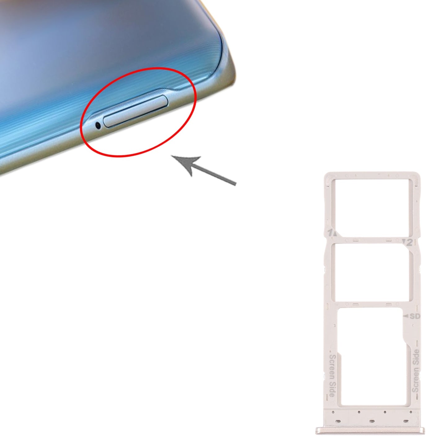 For Tecno Pouvoir 3 Plus LB8 LB8a SIM Card Tray + SIM Card Tray + Micro SD Card Tray (Gold)