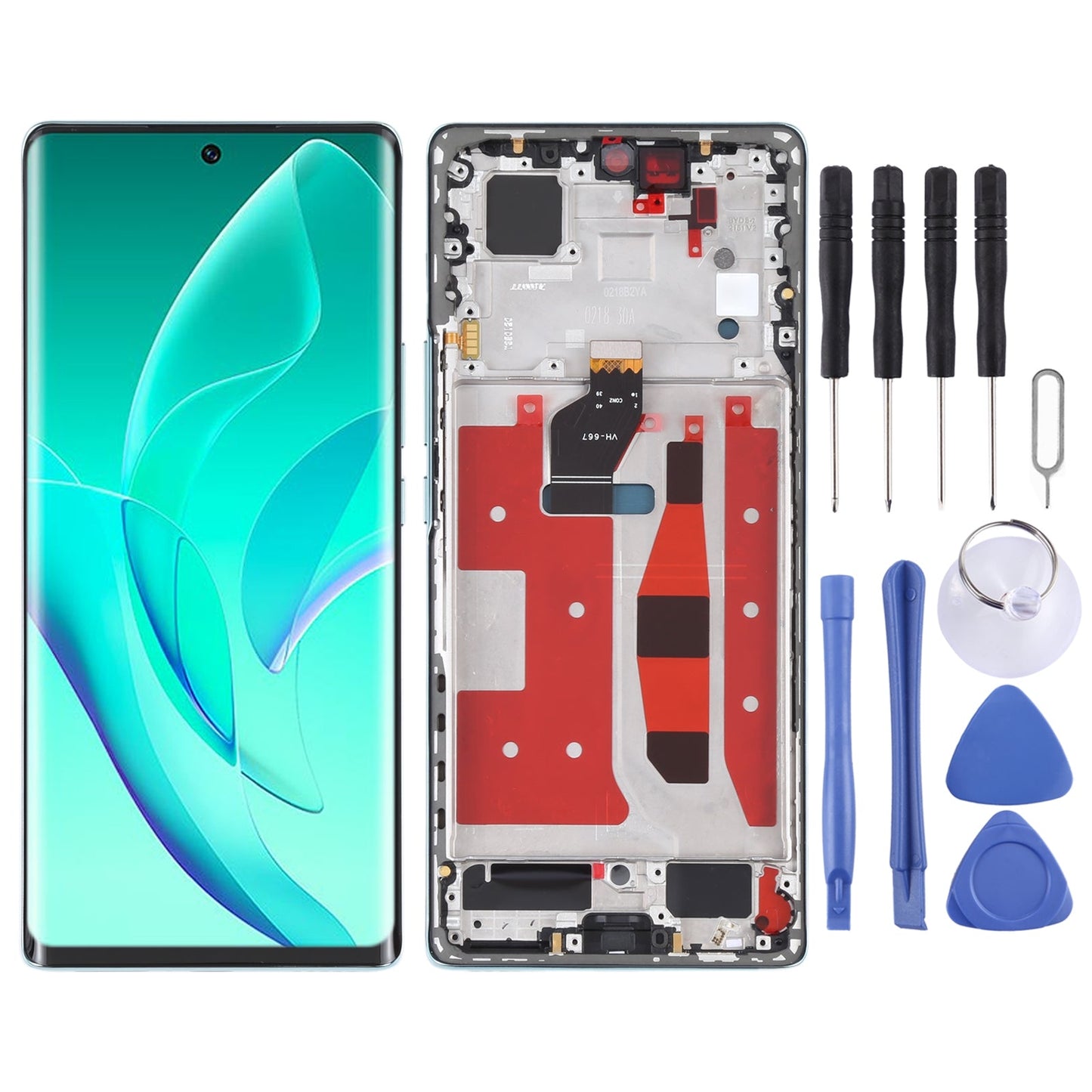 Original OLED LCD Screen for Honor 60 Digitizer Full Assembly with Frame(Green)