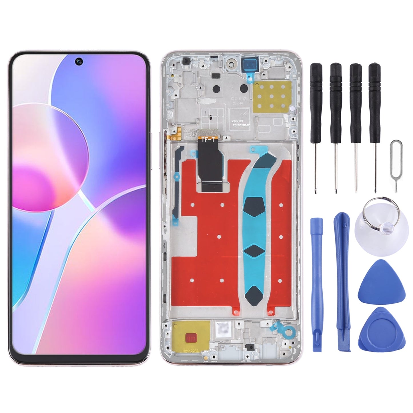 Original LCD Screen for Honor X30i Digitizer Full Assembly with Frame(Pink)