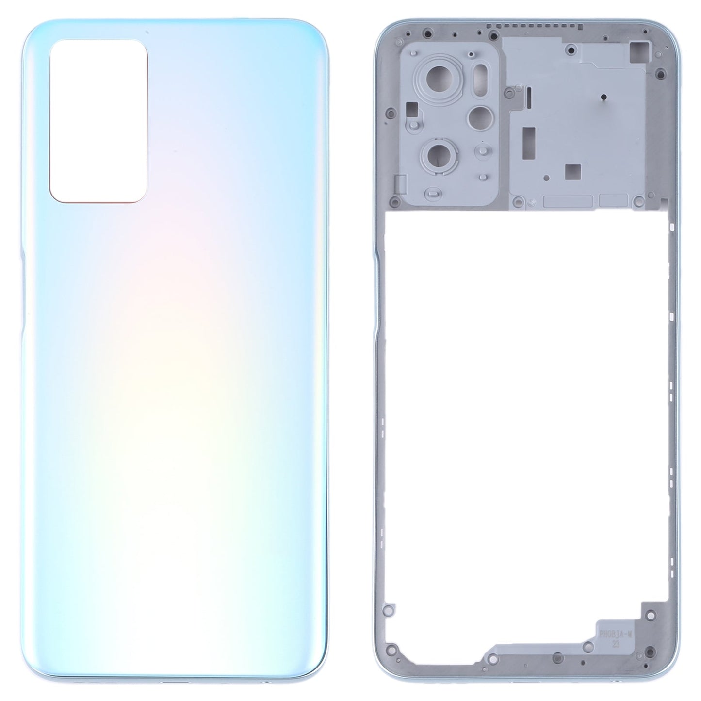 For OPPO A36/A76 Battery Back Cover with Middle Frame (Blue)