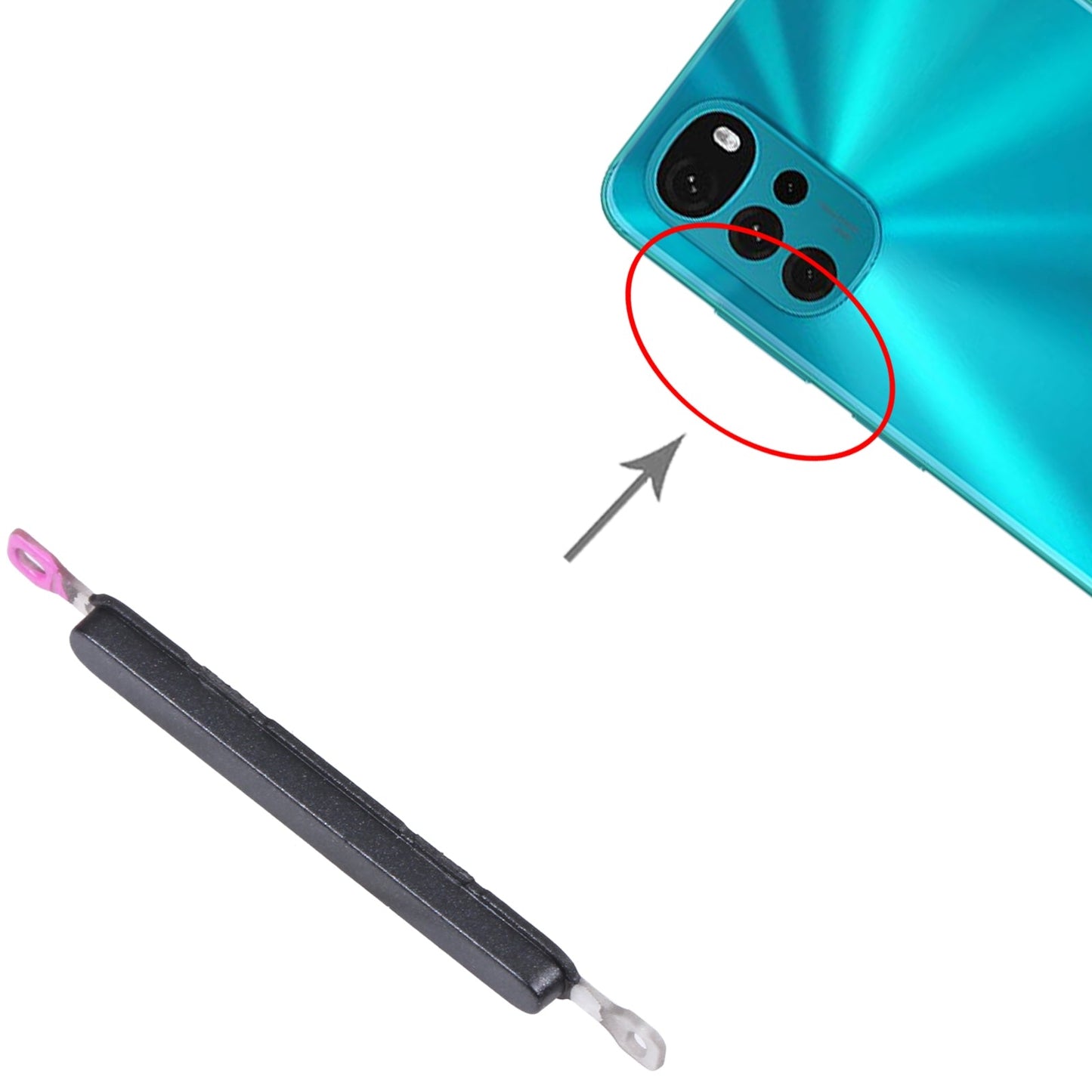 For Motorola Moto G22 Volume Control Button (Black)