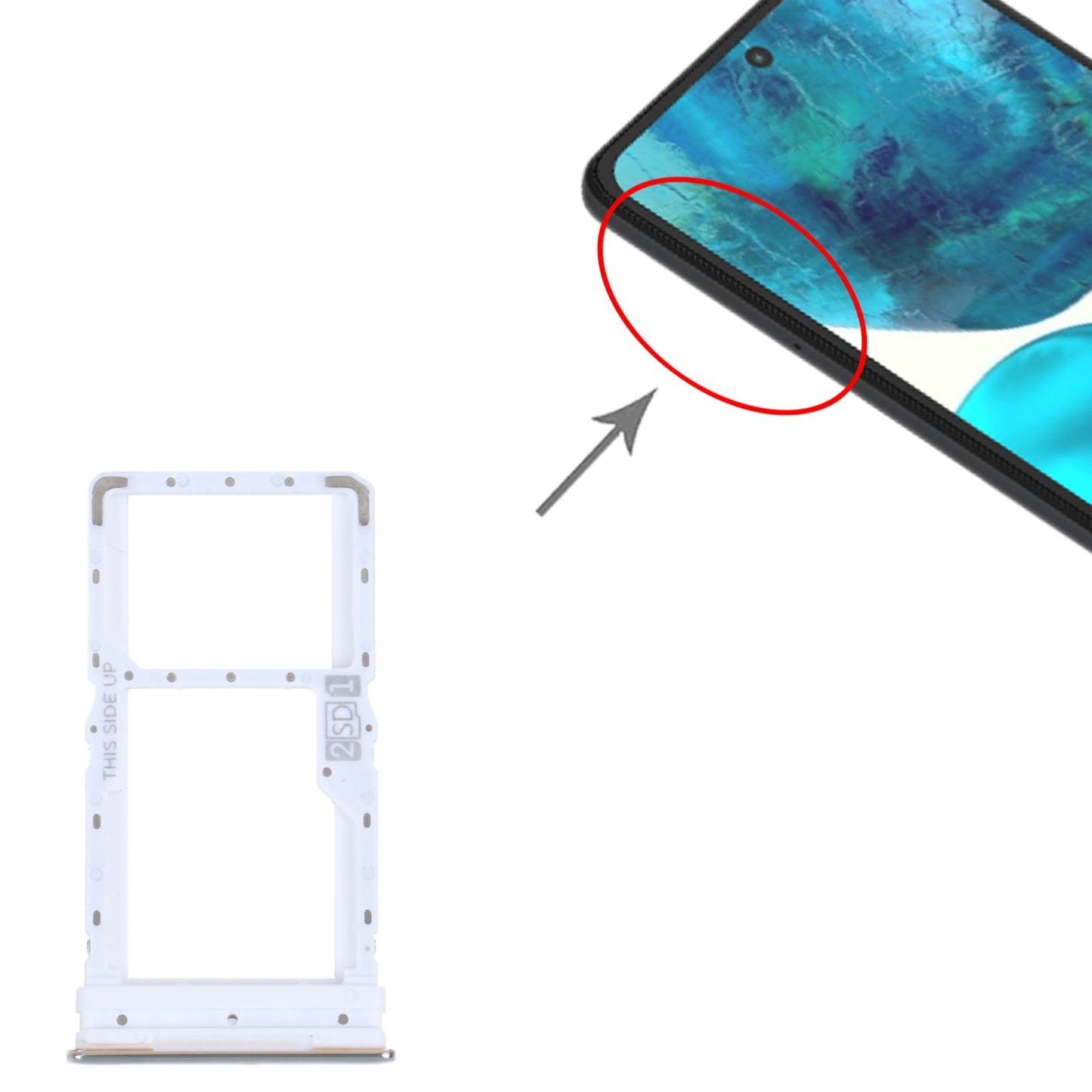 For Motorola Moto G52 SIM Card Tray + SIM / Micro SD Card Tray (Silver)