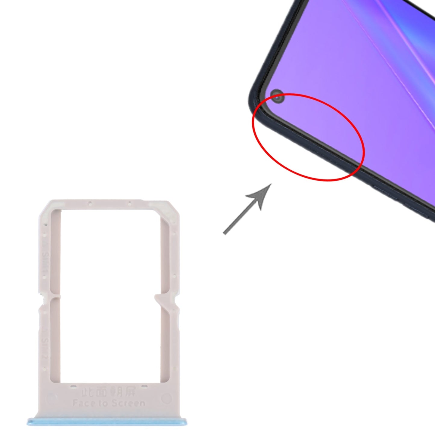 For OPPO A72 4G / A92 4G SIM Card Tray + SIM Card Tray (Blue)