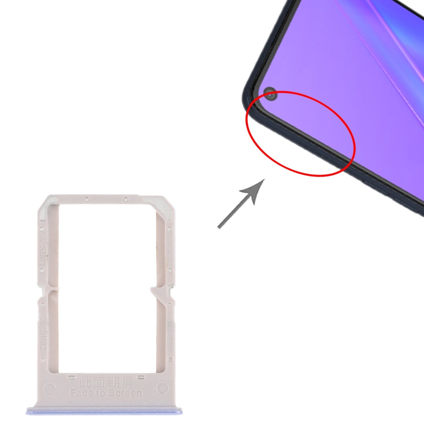 For OPPO A72 4G / A92 4G SIM Card Tray + SIM Card Tray (Purple)