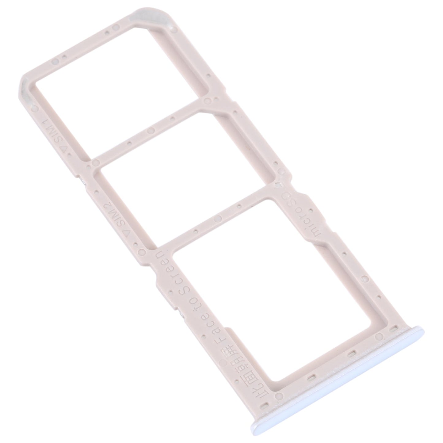 For OPPO A52 4G SIM Card Tray + SIM Card Tray + Micro SD Card Tray (White)