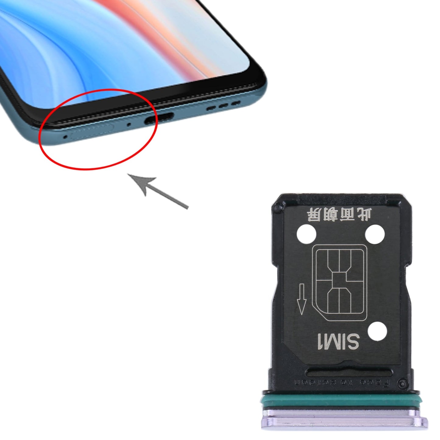 For OPPO Reno4 5G SIM Card Tray + SIM Card Tray (Purple)