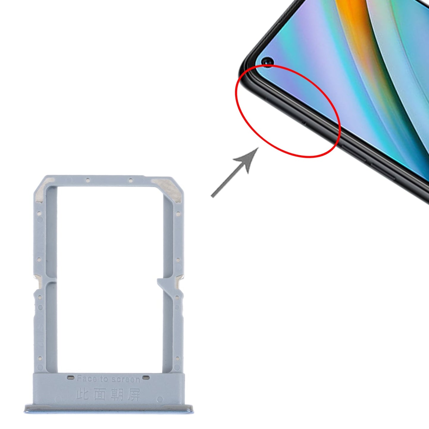 For OPPO K10 4G SIM Card Tray + SIM Card Tray (Silver)